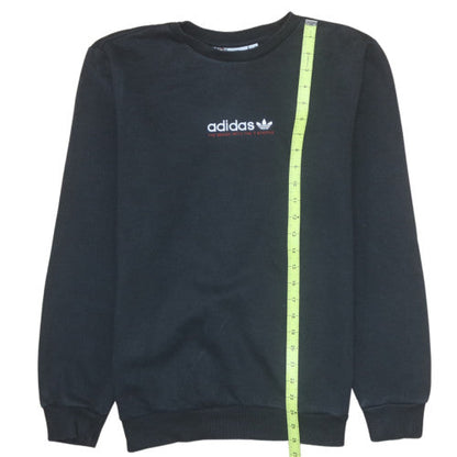 Adidas Boys Black Pullover Crew Neck Fleece Sweatshirt 16 Years