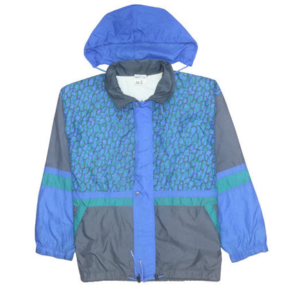 Marcel Clair Mens Blue XL 90s Windbreaker Jacket Hooded Retro Nylon