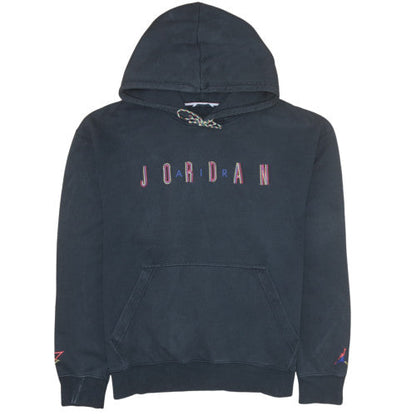 Jordan Men's Black Pullover Hoodie L Embroidered Logo Fleece