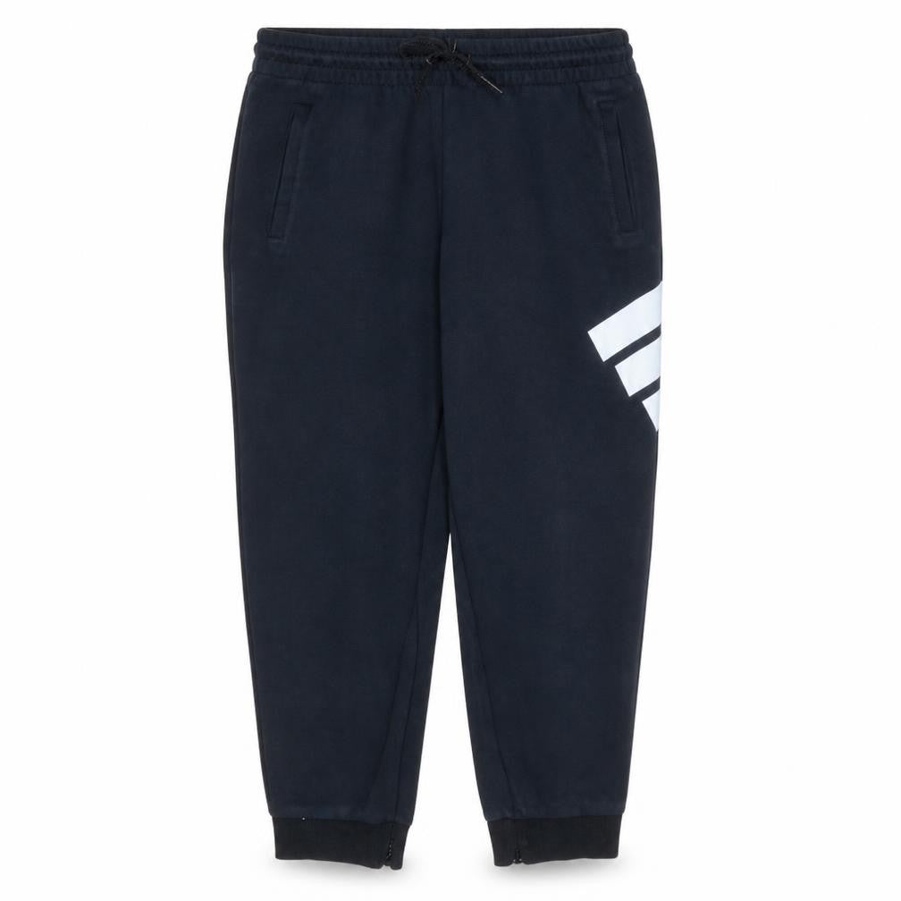 Front view of Adidas women’s black jogger trousers l logo sports pants