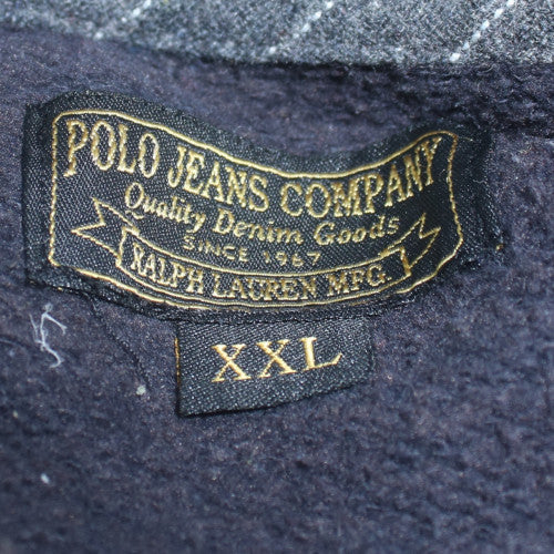 Ralph Lauren Men’s Blue Full Zip Sweatshirt 2XL Logo Heavyweight Cotton