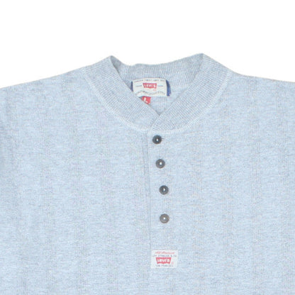 Levi's Men's Light Blue Henley Short Sleeve T-Shirt Size L Cotton Blend