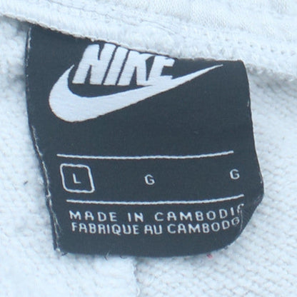 Nike Women's White L Fleece Tapered Sweatpants with Logo