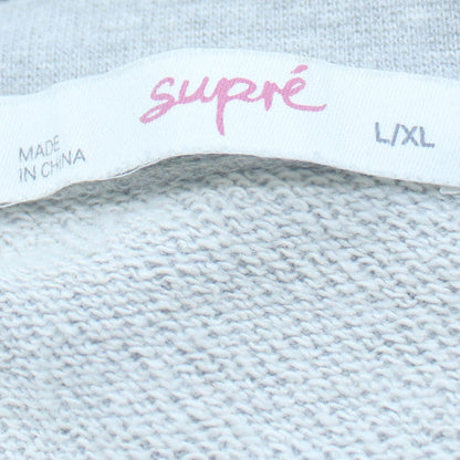 Supré Women Grey Pullover Sweatshirt L/XL Santa Barbara USA Flag Design