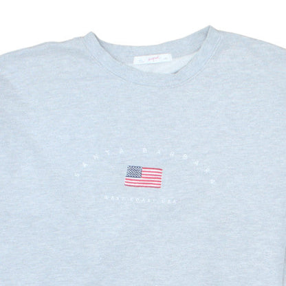 Supré Women Grey Pullover Sweatshirt L/XL Santa Barbara USA Flag Design