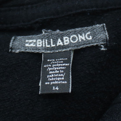 Billabong Girls Black Pullover Hoodie Size 14 Years Logo Fleece Sweatshirt
