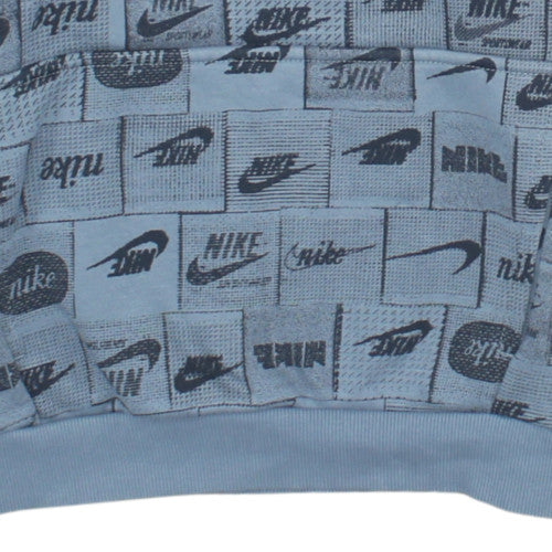 Nike Boys Blue Logo Print Pullover Hoodie Size L (147-158 cm)