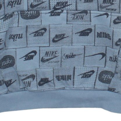 Nike Boys Blue Logo Print Pullover Hoodie Size L (147-158 cm)