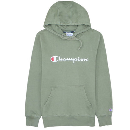 Champion Men's Green Pullover Hoodie S Logo Fleece Athleticwear