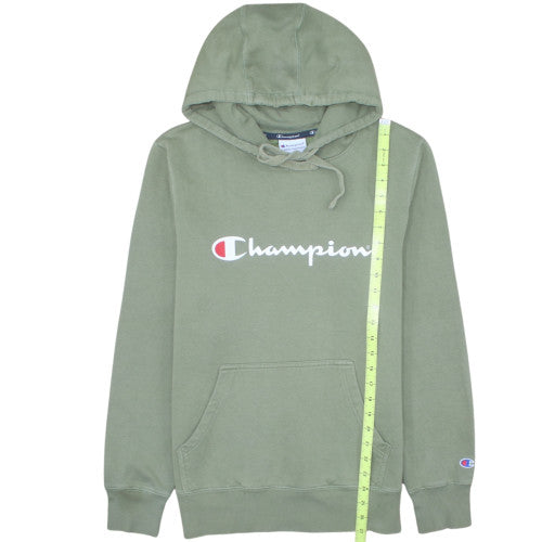 Champion Men's Green Pullover Hoodie S Logo Fleece Athleticwear