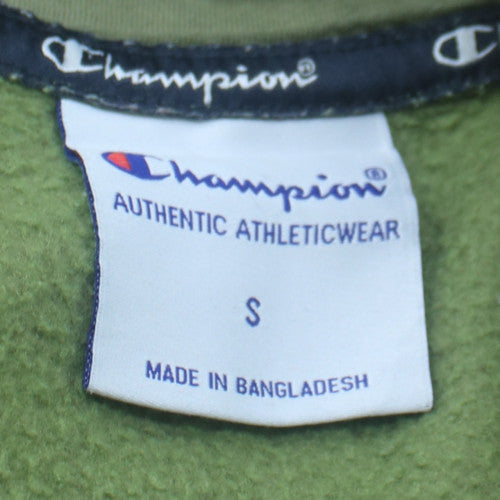 Champion Men's Green Pullover Hoodie S Logo Fleece Athleticwear