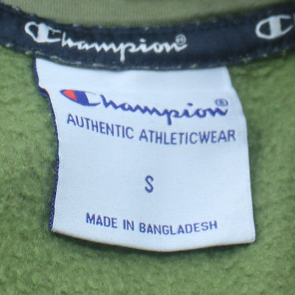 Champion Men's Green Pullover Hoodie S Logo Fleece Athleticwear