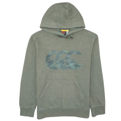 Canterbury Men Green Pullover Hoodie M Fleece Sports Logo Rugby