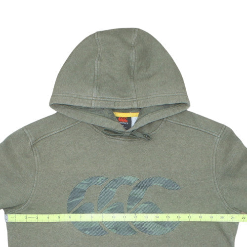 Canterbury Men Green Pullover Hoodie M Fleece Sports Logo Rugby