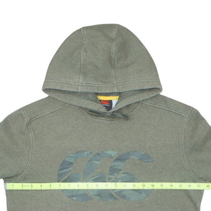 Canterbury Men Green Pullover Hoodie M Fleece Sports Logo Rugby