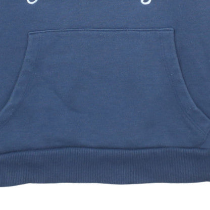 Tommy Jeans Women's Blue XS Pullover Hoodie Cotton Blend Logo Sweatshirt