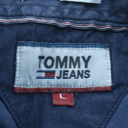 Tommy Jeans Men's Blue Long Sleeve Button-Up Cotton Shirt L