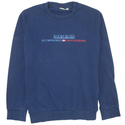 Napapijri Men's Blue 2XL Crew Neck Pullover Sweatshirt