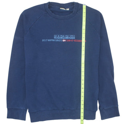 Napapijri Men's Blue 2XL Crew Neck Pullover Sweatshirt