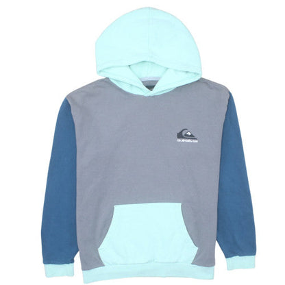 Quiksilver Boys Blue Grey Pullover Hoodie Size L Cotton Blend