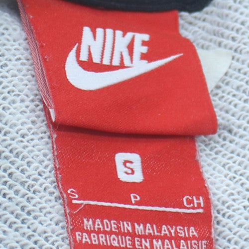 Nike Men's Grey Pullover Hoodie Small Regular Fit Logo Sweatshirt