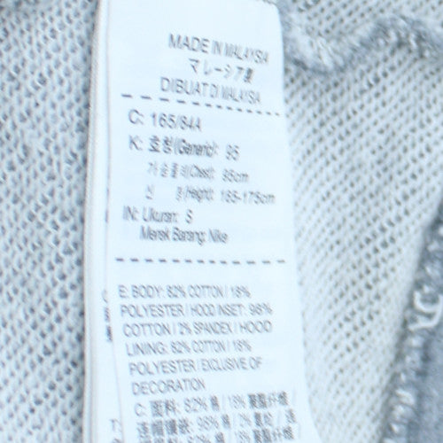 Nike Men's Grey Pullover Hoodie Small Regular Fit Logo Sweatshirt