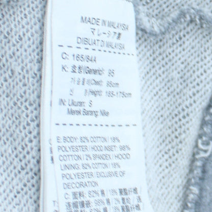 Nike Men's Grey Pullover Hoodie Small Regular Fit Logo Sweatshirt