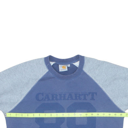 Carhartt Men’s Blue Crew Neck Pullover Logo Sweatshirt M