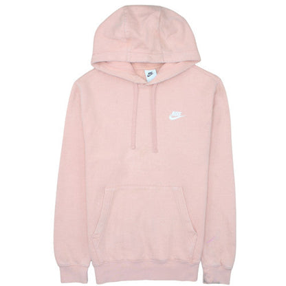 Nike Women's Pink Pullover Hoodie Size S Cotton Blend Logo Sweatshirt