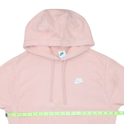 Nike Women's Pink Pullover Hoodie Size S Cotton Blend Logo Sweatshirt