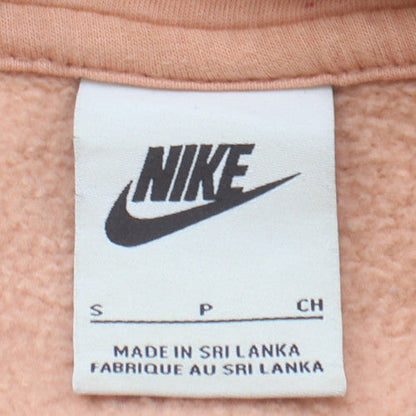 Nike Women's Pink Pullover Hoodie Size S Cotton Blend Logo Sweatshirt