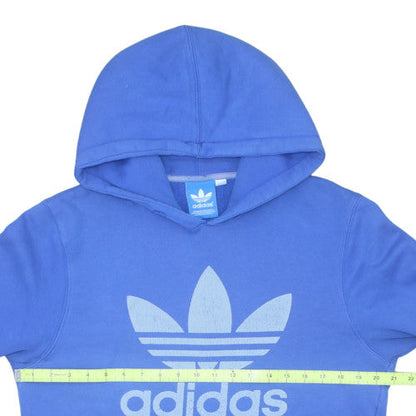 Adidas Men Blue Pullover Hoodie Fleece Graphic Logo Size S