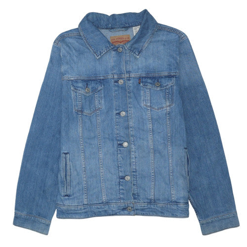 Levi's Womens Blue Denim Basic Jacket M Classic Casual Style