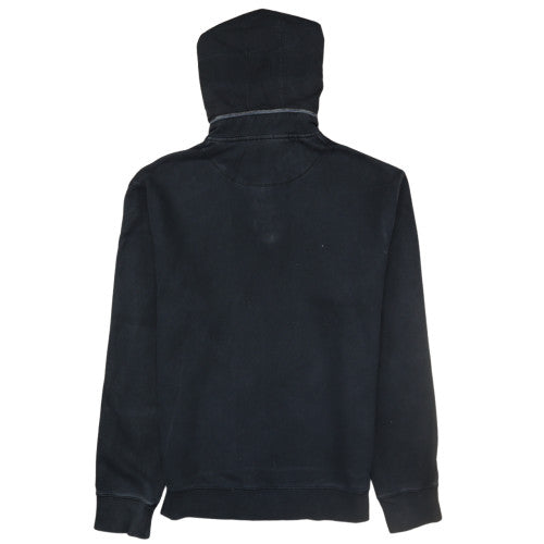 Armani Jeans Men's Black XL Henley Style Hooded Sweatshirt