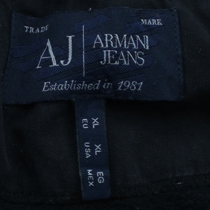 Armani Jeans Men's Black XL Henley Style Hooded Sweatshirt