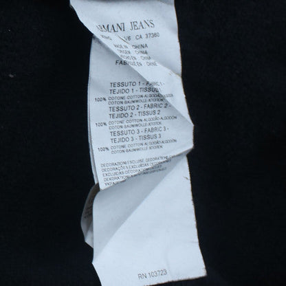 Armani Jeans Men's Black XL Henley Style Hooded Sweatshirt