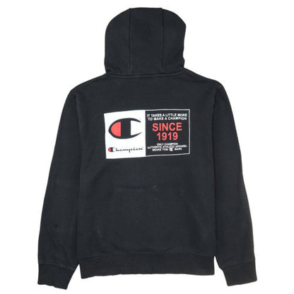 Champion Men's Black XL Pullover Hoodie with Logo and Kangaroo Pocket