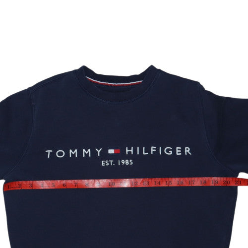 Tommy Hilfiger Men's Blue Logo Crew Neck Sweatshirt Size S