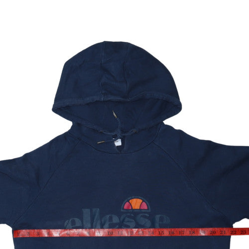 Ellesse Men's Blue Pullover Hoodie UK M Logo Graphic Cotton