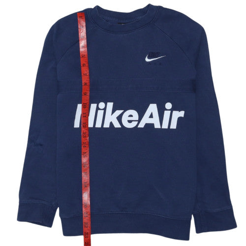 Nike Boys Blue Crew Neck Pullover Sweatshirt L 147-158cm Logo Print