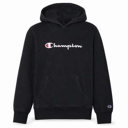 Champion Men's Black XL Pullover Hoodie with Logo Design