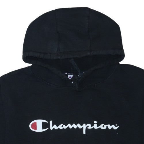 Champion Men's Black XL Pullover Hoodie with Logo Design
