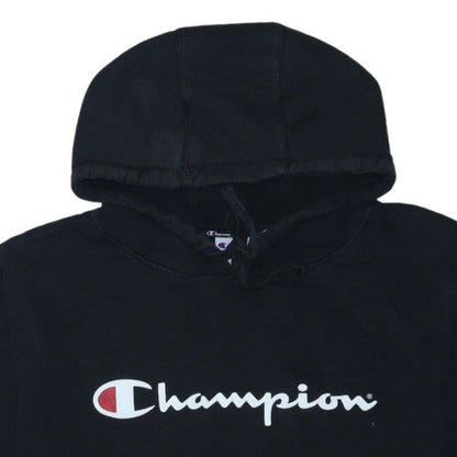 Champion Men's Black XL Pullover Hoodie with Logo Design