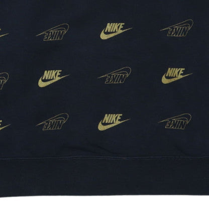 Nike Womens Black Logo Print Pullover Sweatshirt Size M