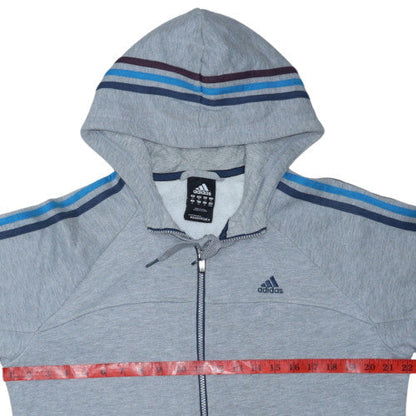 Adidas Mens Grey Full Zip Hoodie Medium Sportswear