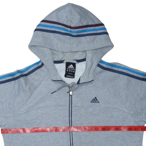 Adidas Mens Grey Full Zip Hoodie Medium Sportswear