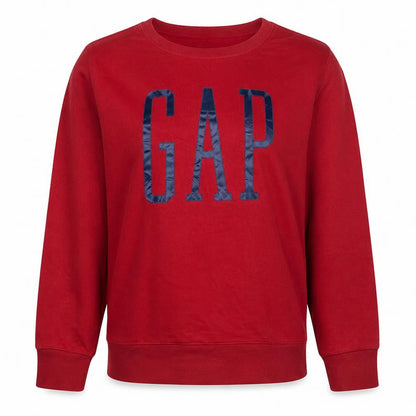 Gap Womens Red Crew Neck Pullover Sweatshirt Size L Cotton Blend