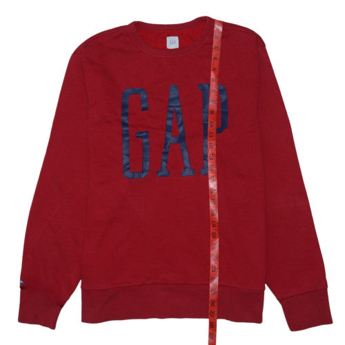 GAP Womens Red Crew Neck Pullover Sweatshirt Size L Cotton Blend