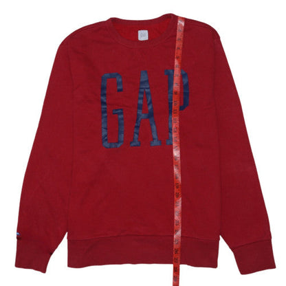 GAP Womens Red Crew Neck Pullover Sweatshirt Size L Cotton Blend
