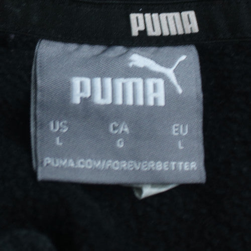 Puma Men's Black Pullover Hoodie L Regular Fit Fleece Sportswear